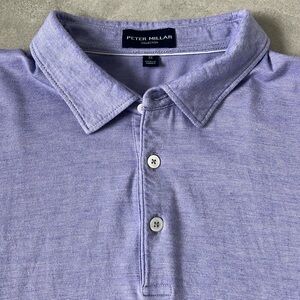 Peter Millar Short Sleeve Polo Purple Men’s Size XL Striped Stretch